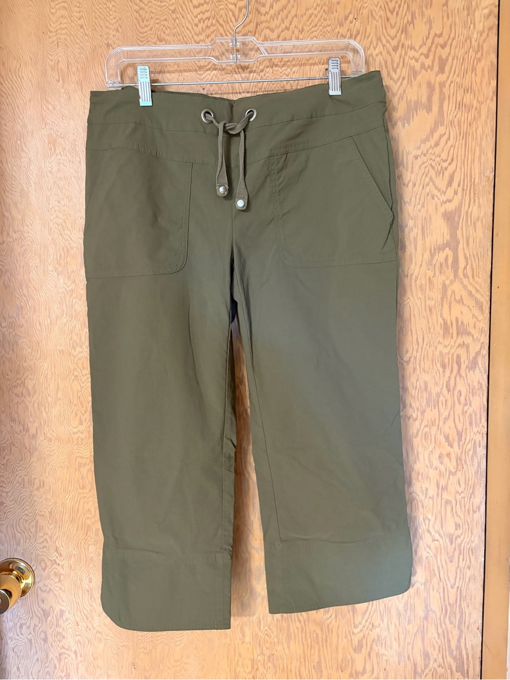 Prana Olive Cropped Drawstring Cargo Pants
